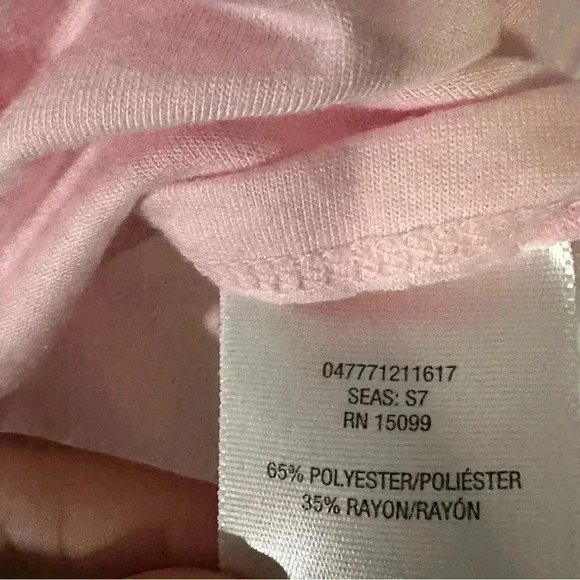 NWOT! Large BONGO Pink Half Sleeve Light Pink Top - Picture 7 of 8